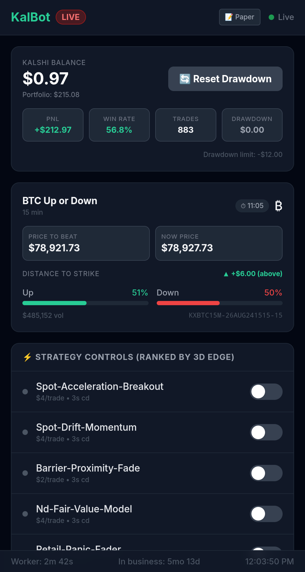 Kalbot dashboard